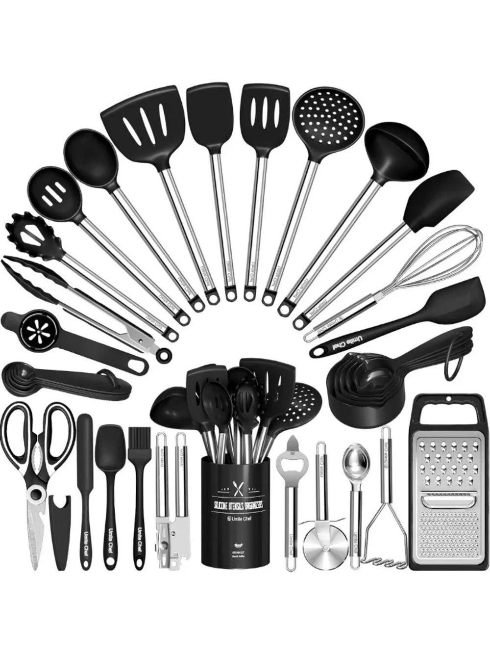 Thickened Silicone Cooking Utensils Set for Nonstick Cookware - Heavy Duty Tools